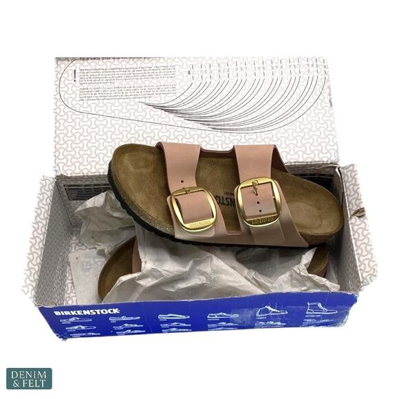 Birkenstock Arizona Big Buckle Soft Pink Nubuck Leather Sandals Women’s 7 NEW - Picture 12 of 15